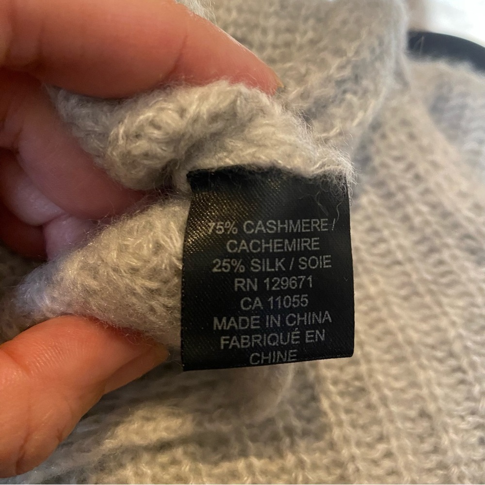 360 CASHMERE Light Gray Cashmere Silk Blend Wide Sleeve Oversize Sweater Size XS - Picture 7 of 8